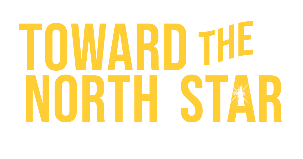 Stylized text that reads "Toward the North Star"
