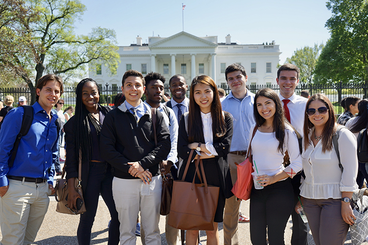 students outside capitol, Washington, D.C.