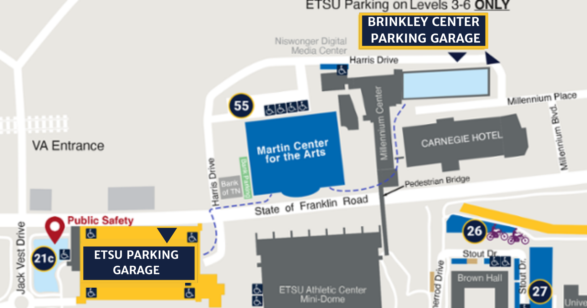 Martin Center Parking Map
