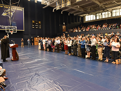 The Honorable J. Ronnie Greer administered the oath of citizenship to 91 at ETSU on Sept. 20, 2018.