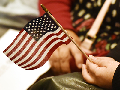 Each new citizen received a small U.S. Flag during the ceremony.