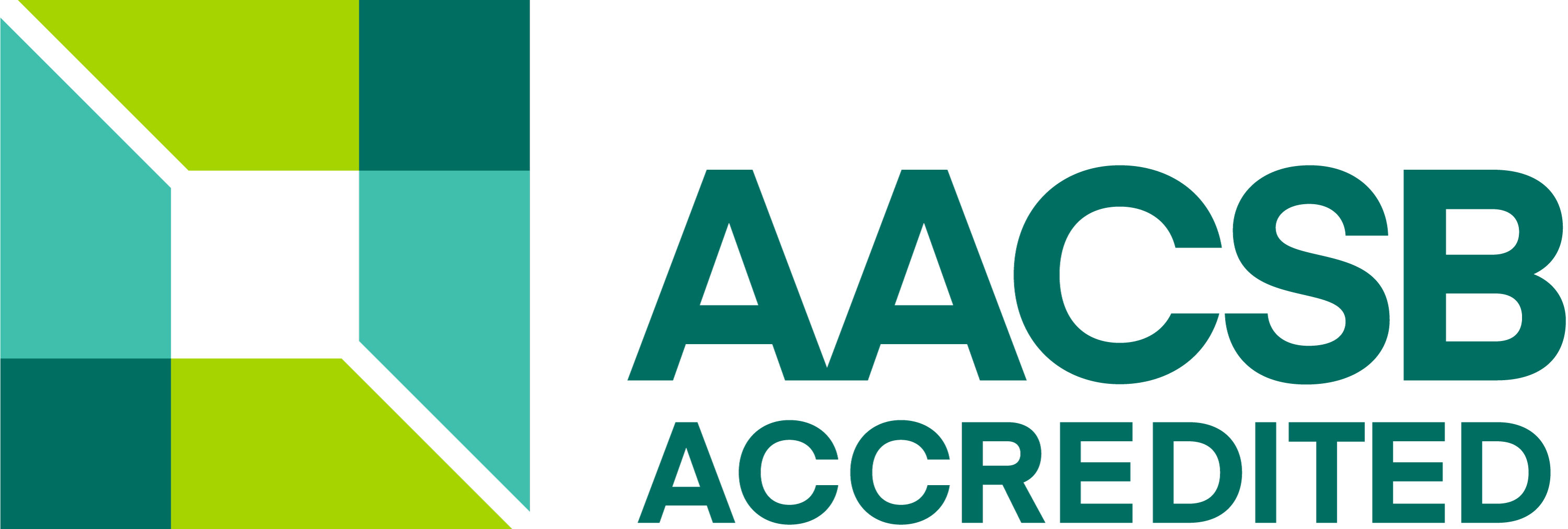 Logo for AACSB, the accrediting body for this degree program. 