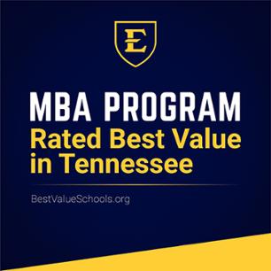 ETSU's MBA was ranked as the best value MBA in Tennessee in 2021.