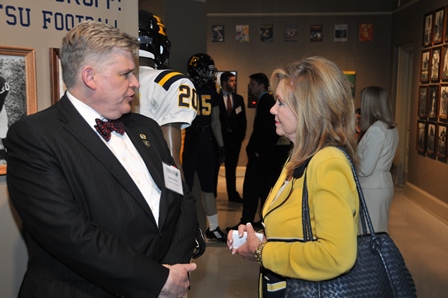 Congresswoman Marsha Blackburn talks with Dr. Bob Means, Dean of ETSU Quillen College of Medicine