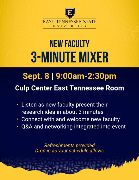 new faculty 3 minute mixer flyer