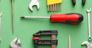 Tools laid out on a background
