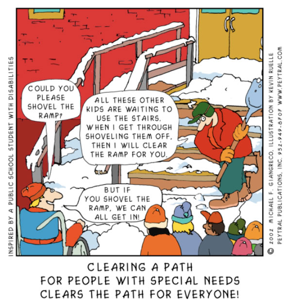 UDL snow ramp example cartoon