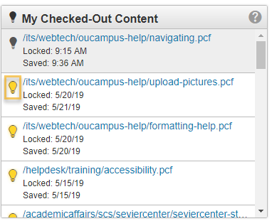 Image of checked out content widget