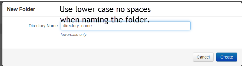 naming new folder field