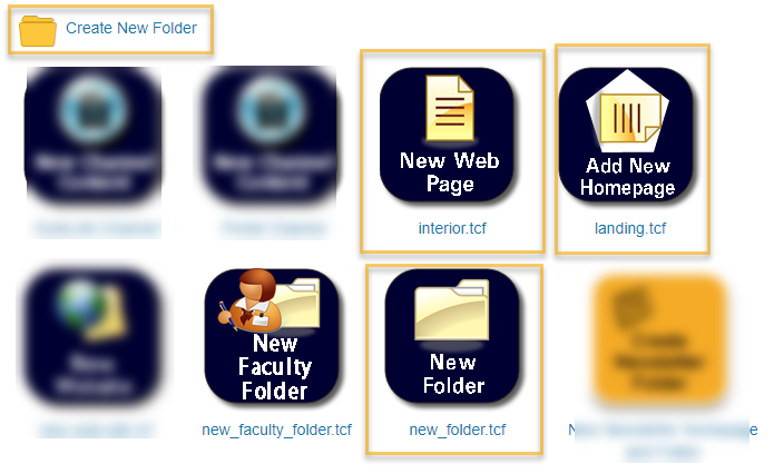 Icons for new folder