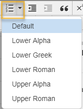 ordered list dropdown icon
