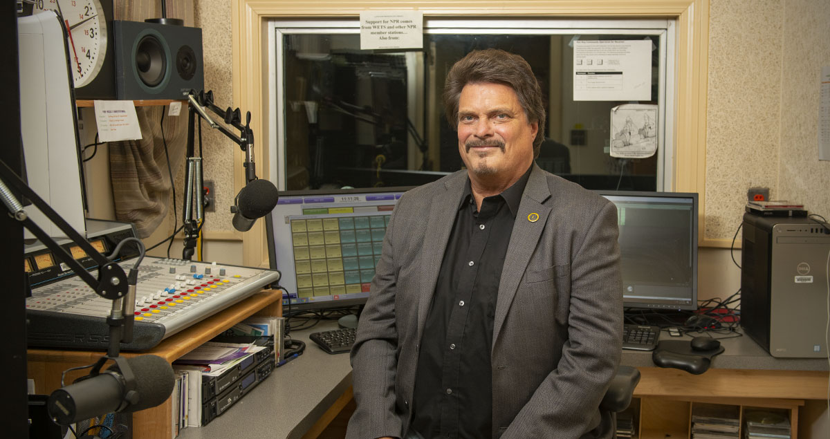 Wayne Winkler at the WETS-FM station.