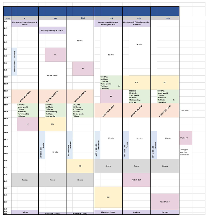 K-5 Schedule