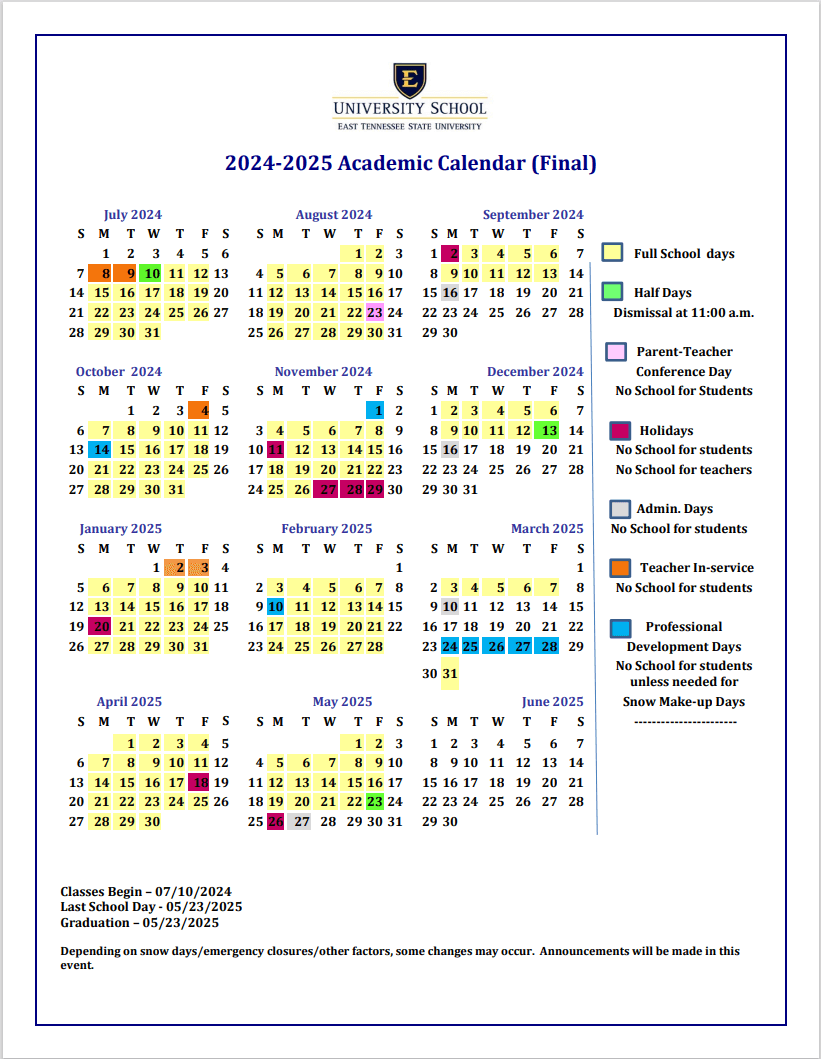 Etsu Spring 2024 Calendar Schedule Moira Tersina