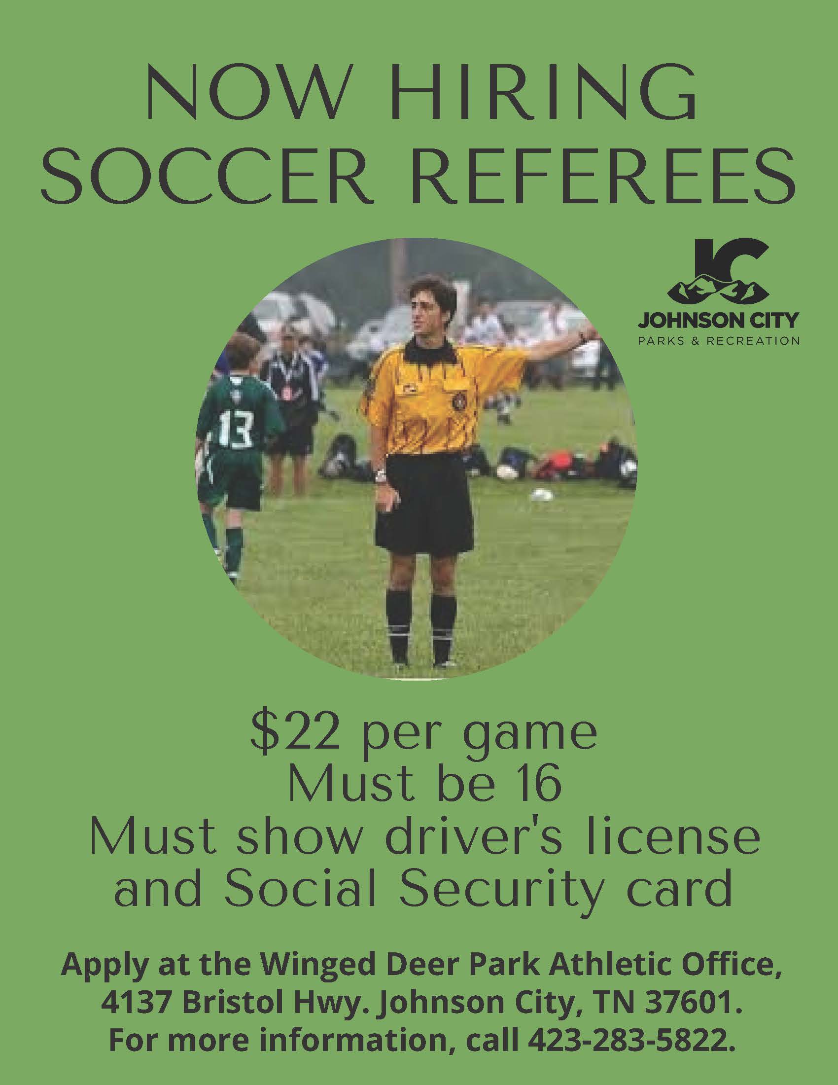 Soccer Referees Needed