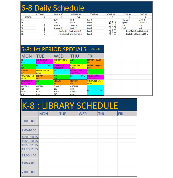 Middle School Schedule