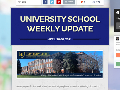 Photo for Weekly Update, April 26-30, 2021