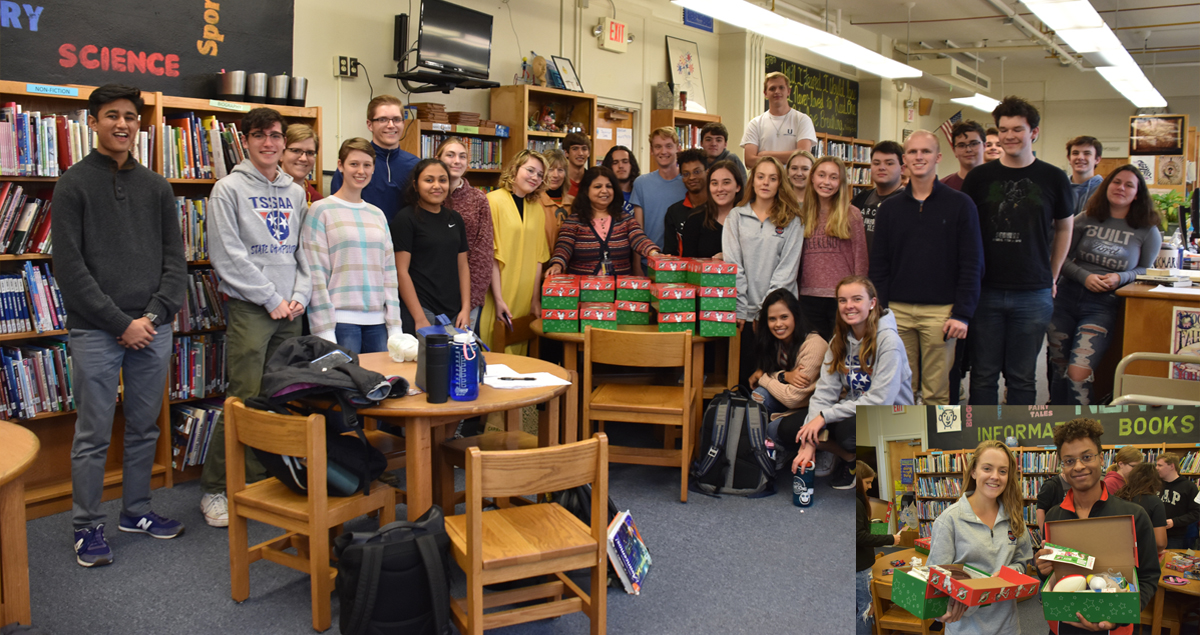 BETA Club Packs Shoeboxes for Operation Christmas Child