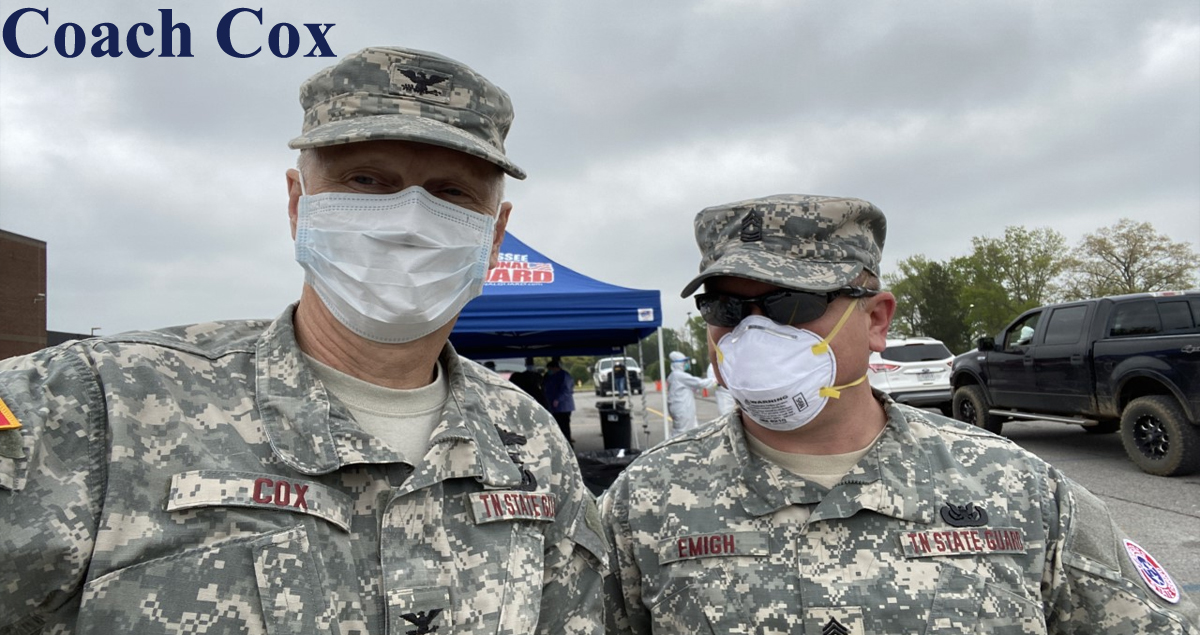 Coach Cox Serving During Covid-19