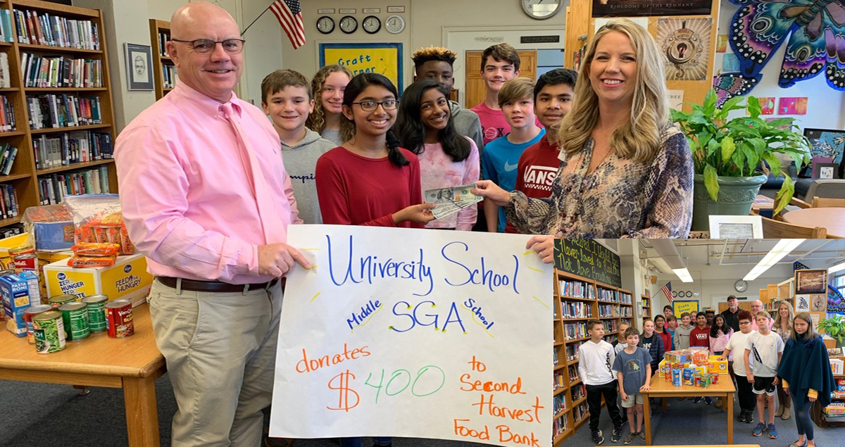 Middle School Donates to Second Harvest Food Bank
